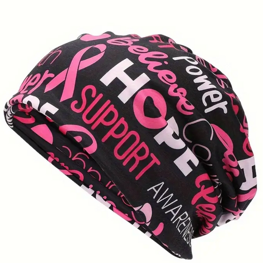 The Breast Cancer Awareness Beanie is a stylish and functional accessory for those undergoing chemotherapy or experiencing hair loss due to breast cancer treatment. Show your support for breast cancer awareness while keeping your head warm and comfortable. Made with high-quality materials for maximum comfort.